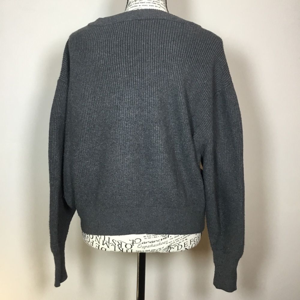 Zara diagonal knit sweater round neck warm cozy winter cabincore layering sz M - Picture 5 of 8